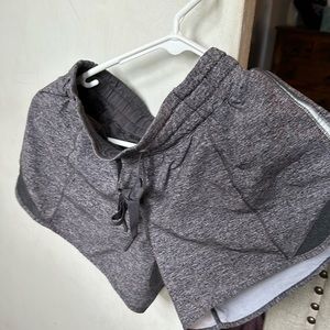 lululemon gray hotty hot shorts with drawstring